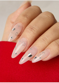 Silver Heart Outlines Studio Nail Decals